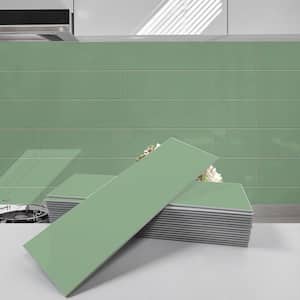 Bex Metro 4 in. x 12 in. Fern Glossy SPC Peel And Stick Backsplash Tile (33 sq. ft. / Single)