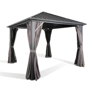 10 ft. x 10 ft. Aluminum Hardtop Gazebo with Galvanized Steel Roof and Netting