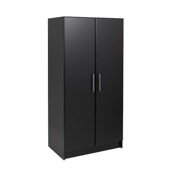 Prepac Elite Black Wardrobe Cabinet with Storage 32 in W. x 65 in H. x 21 in D.