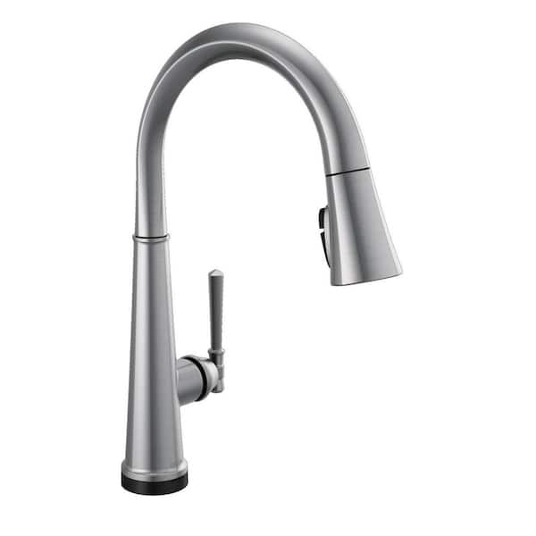 Delta Emmeline Touch/Touchless Arctic Stainless 17.06 in. H Pull Down Sprayer Kitchen Faucet with 360° Spout Swivel