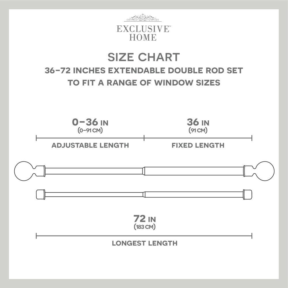 Matte Black Double Curtain Rod with Twisted Finials, 36-72 inch