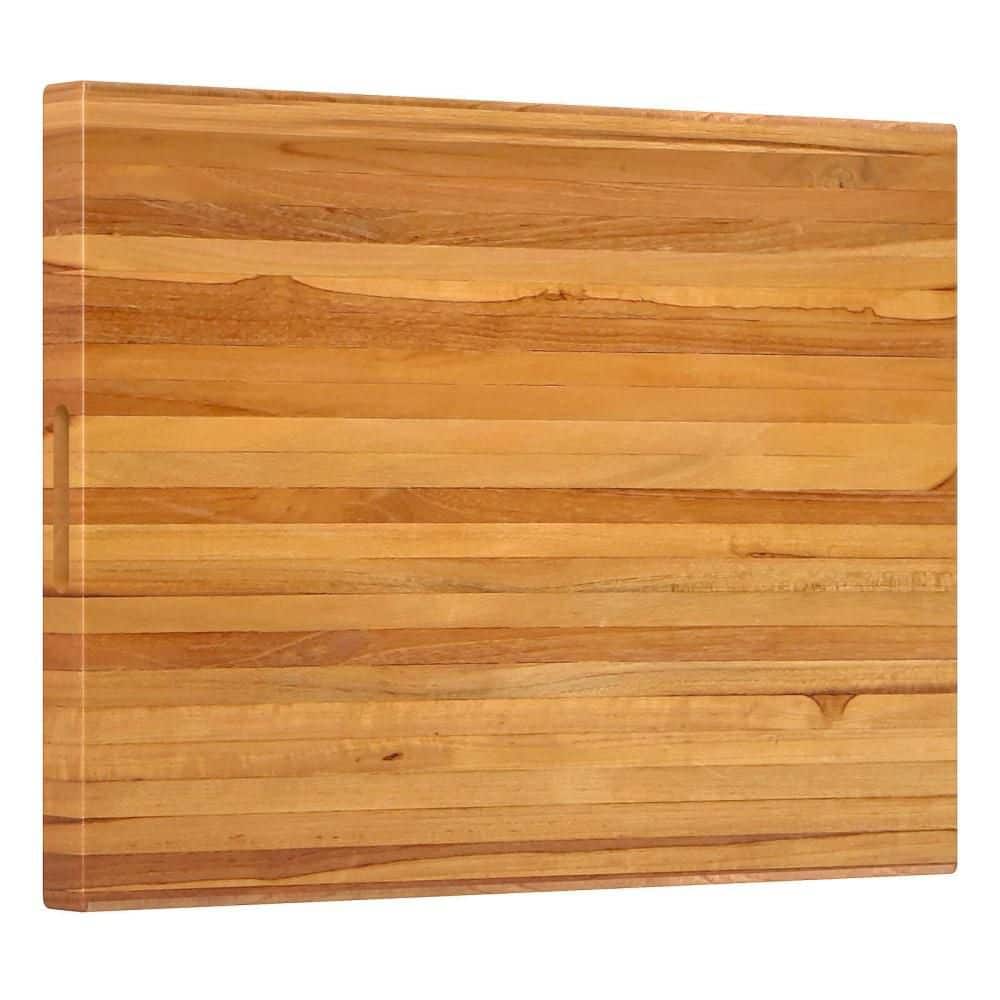 Costway Extra Large 24 in. x 18 in. Rectangular Teak Wood Cutting Board ...
