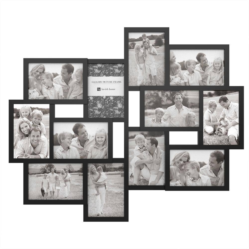 Lavish Home 12-Opening 4 in. x 6 in. Black Picture Frame Collage ...