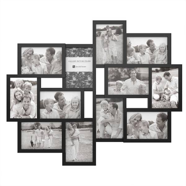 Collage Picture Frames  2 Opening 4x6 Black Wood Frame