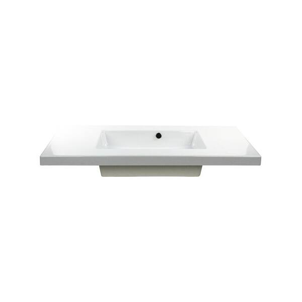 Nameeks Mars Wall Mounted Ceramic Bathroom Sink in White Nameeks Mars Wall Mounted Ceramic Bathroom Sink in White