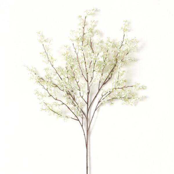 SULLIVANS 38 in. White Indoor Artificial Mini Lilac Flower Spray