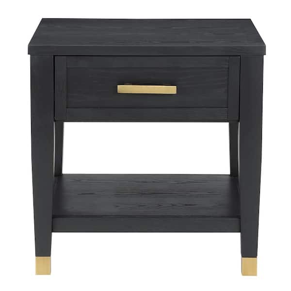 Steve Silver Yves 24 in. W Charcoal Square Wood Top End Table