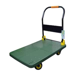 880 lb. Capacity Portable Platform Hand Truck Collapsible Dolly Push Hand Cart for Loading and Storage in Green