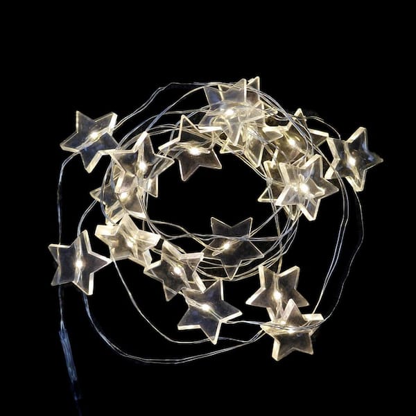 Home Accents Holiday 6 ft. Lighted Length with 18-Lights LED Warm White Star Ultra Wire Light