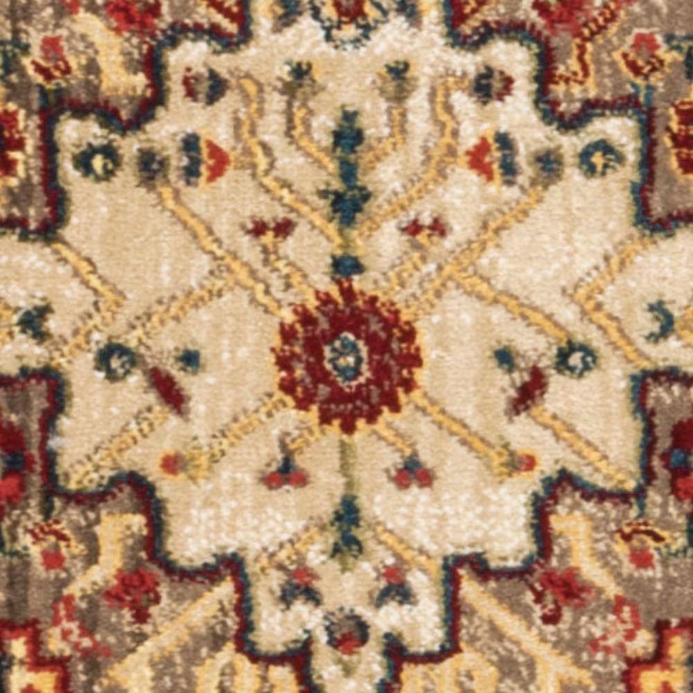 Reversible Blue Floral Easy Care Synthetic Runner Rug