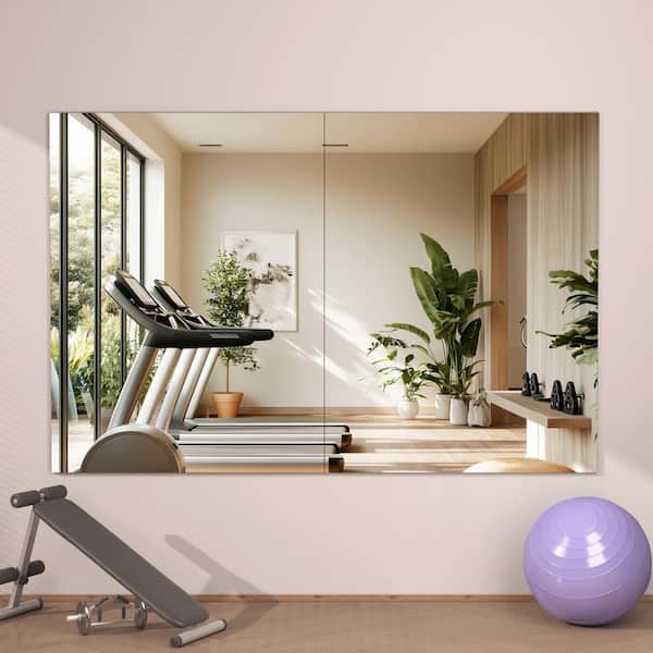 Vosuja 30 in. W x 40 in. H 2 PCS Frameless Mirrors, Large Gym Mirror, Yoga Mirror, Dance Studio Mirrors, Workout Mirror