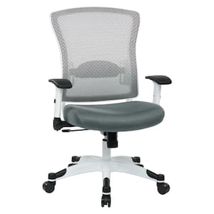 SPACE Seating Mesh Adjustable Height Cushioned Swivel Tilt Ergonomic Managers Chair in Grey with Adjustable Arms