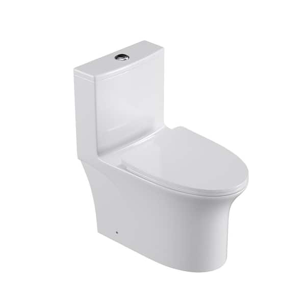 Boosicavelly 1-Piece 1.1/1.6 GPF Dual Flush Elongated Toilet in White Seat Included