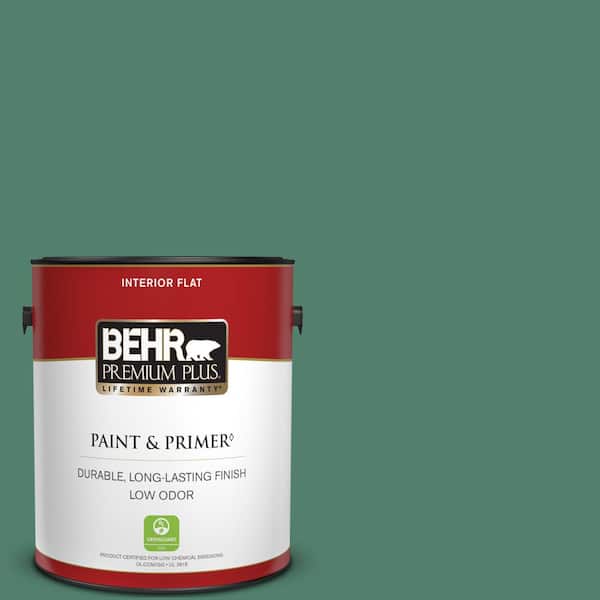 BEHR PREMIUM PLUS 1 gal. #M430-6 Park Bench Flat Low Odor Interior Paint & Primer