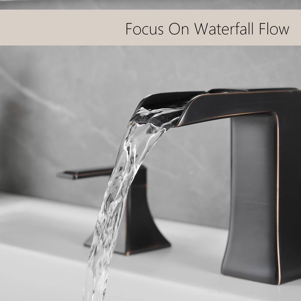 Oil Rubbed Bronze Widespread Bathroom Faucet with Lever Handles