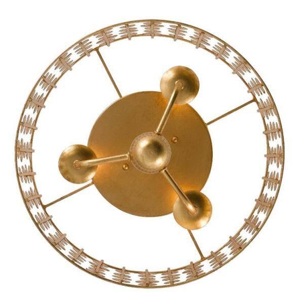 Layla Antique Gold Flush Mount with Crystal Accents