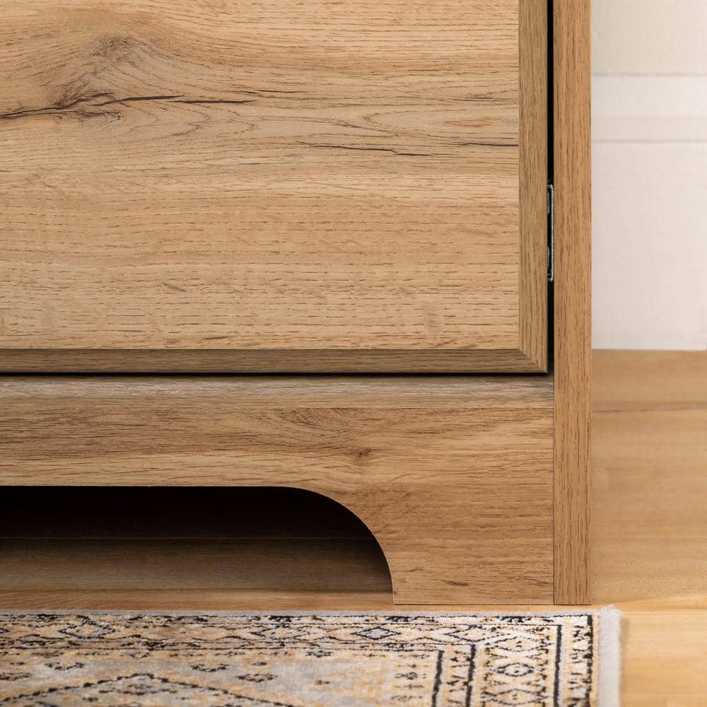 Nordik Oak Wood Computer Desk with Hutch and Drawers