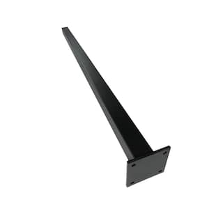 3 in. x 3 in. x 76 in. Black Powder Coated Aluminum Surface Mount Fence Post Includes Post Cap