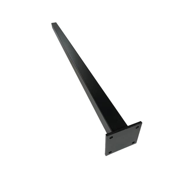 Slipfence 3 in. x 3 in. x 76 in. Black Powder Coated Aluminum Surface Mount Fence Post Includes Post Cap