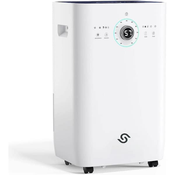 150 pt. 8,500 Sq. Ft. Quiet Commercial Dehumidifier in. White for Home, with Built-in Pump, Auto Defrost, Clothes Dry