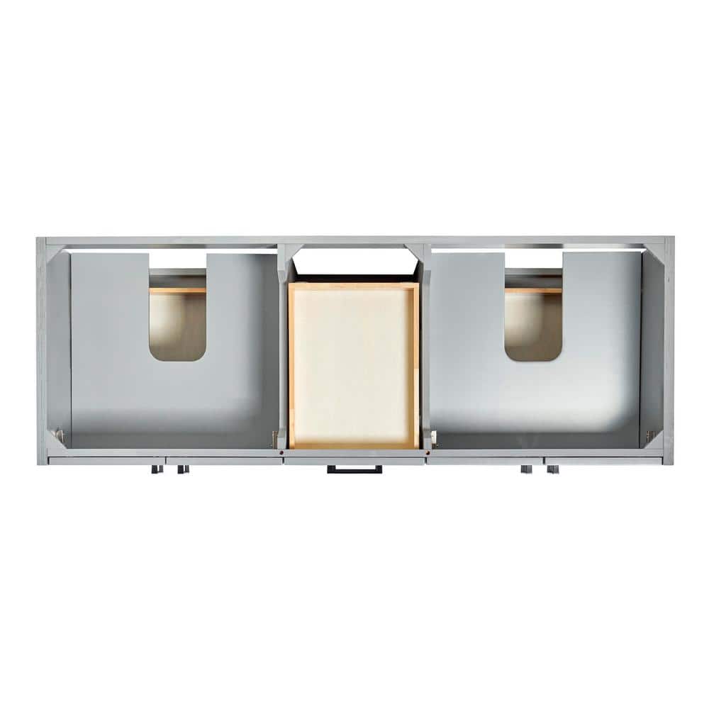 Kelly 60-inch Light Gray Wood Double Freestanding Vanity Cabinet