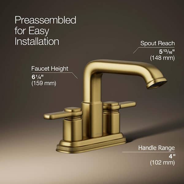 KOHLER Numista 4 in. Centerset 2-Handle Bathroom Faucet in Vibrant Brushed Nickel