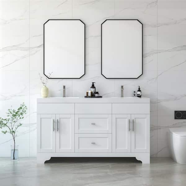 HOMEVY STUDIO Agnea 60 in. W x 21 in. D x 35 in. H Double Sink