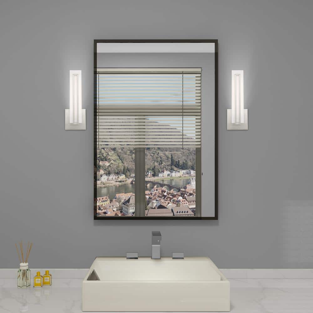 Brushed Nickel Satin White Acrylic LED Vanity Light