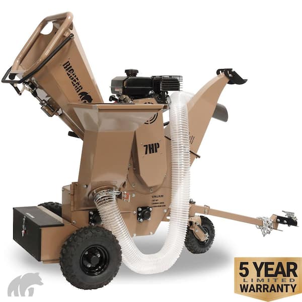 Tornadic 3 in. 7 HP Gas Powered Commercial Chipper Shredder, Self Feeding, with Vacuum and Recoil Start