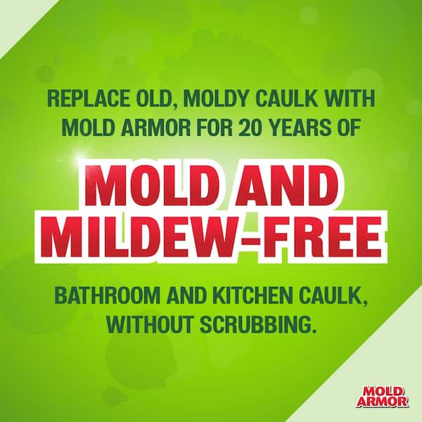 MOLD ARMOR 100% Silicone Mold Free Caulk & Sealant (Clear), 10 Fl Oz. 