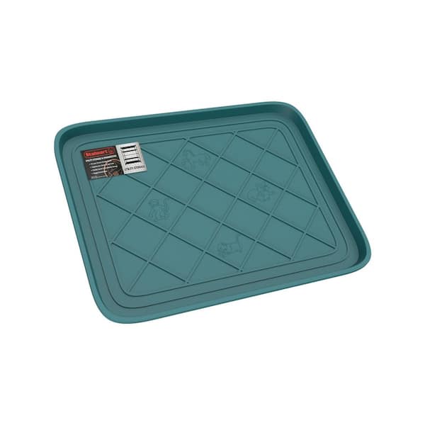 Pure Garden Teal 19.75 in. x 15.5 in. All-Weather Boot Tray