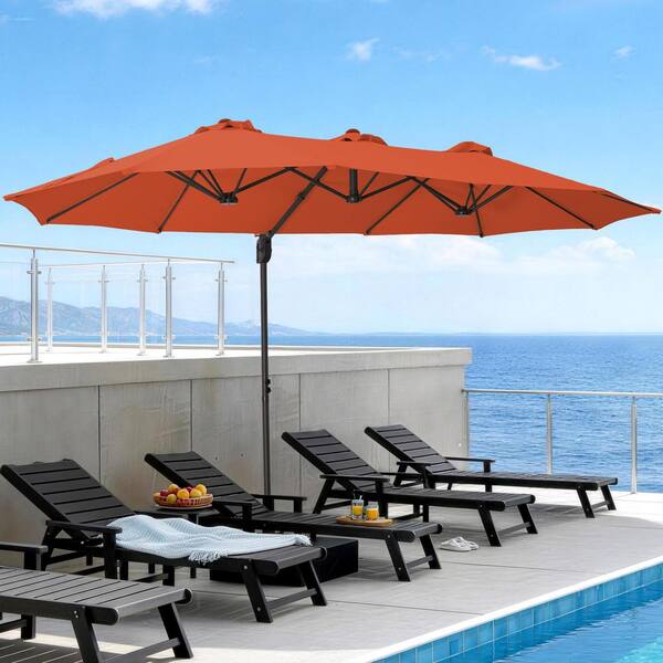 large umbrella for patio with lights Domi Outdoor Living Cantilever Solar ensuring ample shade coverage Size:Inside Out Striped 9ft Crank Outdoor Auto Tilt Umbrella Umbrellas Objects Banana Hanging Cantilever Parasol