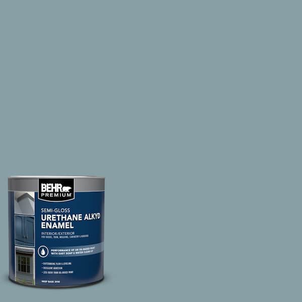 1 qt. #BNC-18 Aqua Gray Semi-Gloss Enamel Urethane Alkyd Interior/Exterior Paint