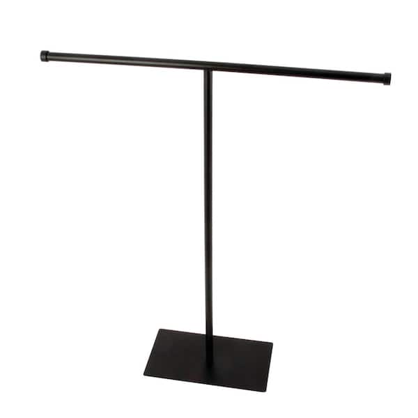 Claremont 1-Bar Freestanding Towel Rack in Matte Black
