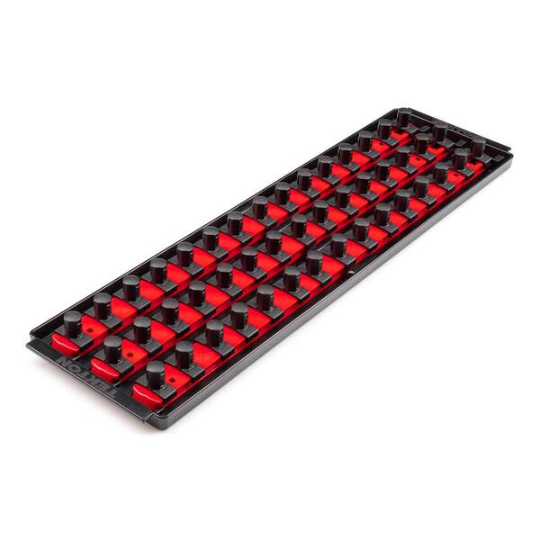 TEKTON 1/2 in. Drive 3-Rail Socket Organizer Set, Red (45-Tool)