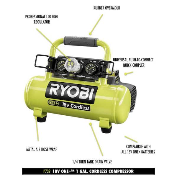 Ryobi cordless air compressor home deals depot