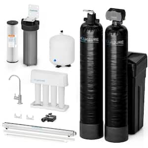 48,000 Grains Whole House Water Softener & Conditioner Bundle with 12GPM UV Sterilizer & Reverse Osmosis Filter System