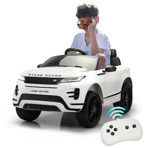 12-Volt Licensed Land Rover Kids Ride On Car with Remote Control and Music in White