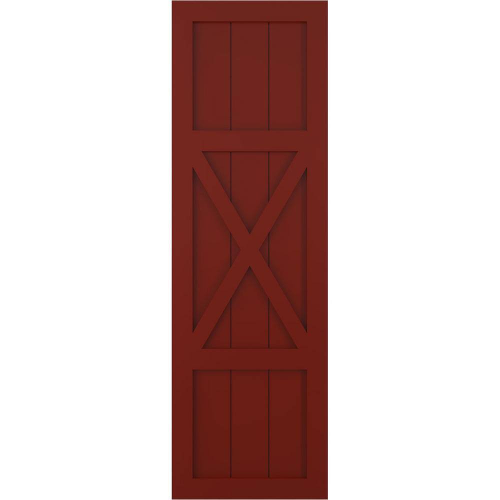 12 in. x 38 in. True Fit PVC Center X-Board Farmhouse Fixed Mount Board and Batten Shutters, Pepper Red (Per Pair) price history on PriceWatchPro