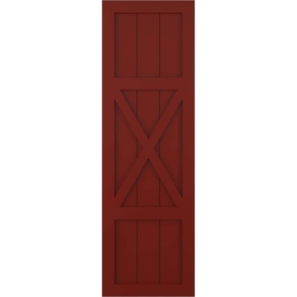 18 in. x 80 in. True Fit PVC Center X-Board Farmhouse Fixed Mount Board and Batten Shutters, Pepper Red (Per Pair) price history on PriceWatchPro
