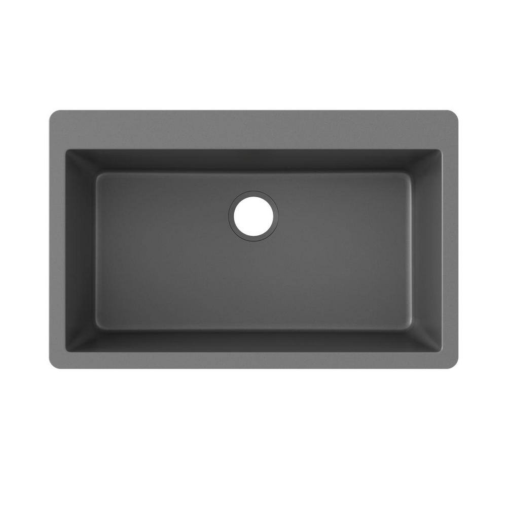 Graphite Stone Single Bowl Drop-In Sink with Matte Finish