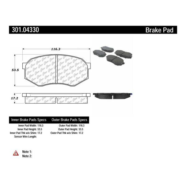 Centric Parts Disc Brake Pad Set 1995-2004 Toyota Tacoma 2.4L 2.7L 3.4L