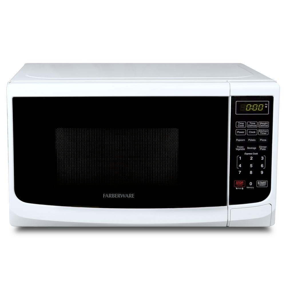 Farberware FM09WHA 900-Watt 0.9 Cu. Ft. Countertop Microwave Oven With LED Lighting and Child Lock, White