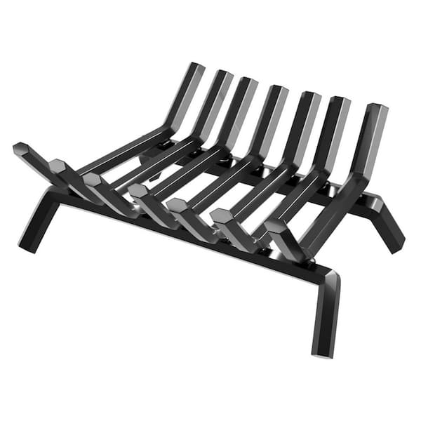 Unbranded 30 in Wide Heavy Duty Solid Steel Fireplace Log Grate Indoor Wood Holder Wrought Iron Fireplace Grates