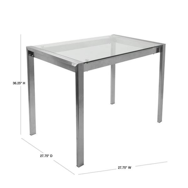 Lumisource Fuji Contemporary Stainless Steel And Glass Counter Table Ct Fuji Ss Gls The Home Depot