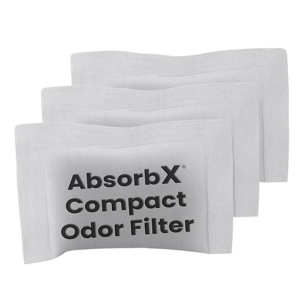 AbsorbX Compact Odor Filters 3-Pack Eliminate Trash Odors, for Use with Trash Can Bins with Compact Filter Compartment