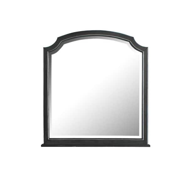 Jeedeson Charcoal 39 in. W x 35 in. H European Rectangle Composite Wood Framed Mirror
