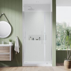 Pasadena 35-3/4 in. W x 72 in. H Pivot Frameless Shower Door in Chrome