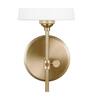 Generation Lighting Baker 5.5 in. 1-Light Satin Brass Wall Sconce With White Linen Fabric Shade 4187201-848