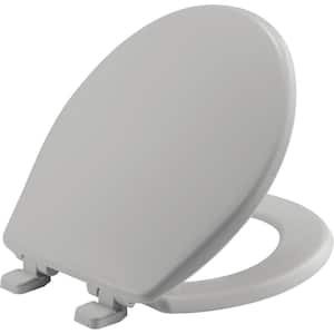 Kimball Soft Close Round Plastic Closed Front Toilet Seat in Silver Never Loosens